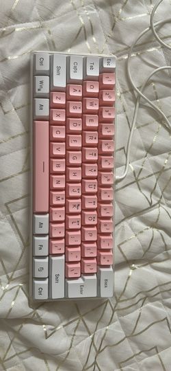 Pink And White Mini Gaming Keyboard