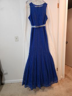 Blue Full Length Formal Dress