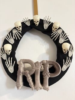 Handmade Skull Halloween RIP Wreath