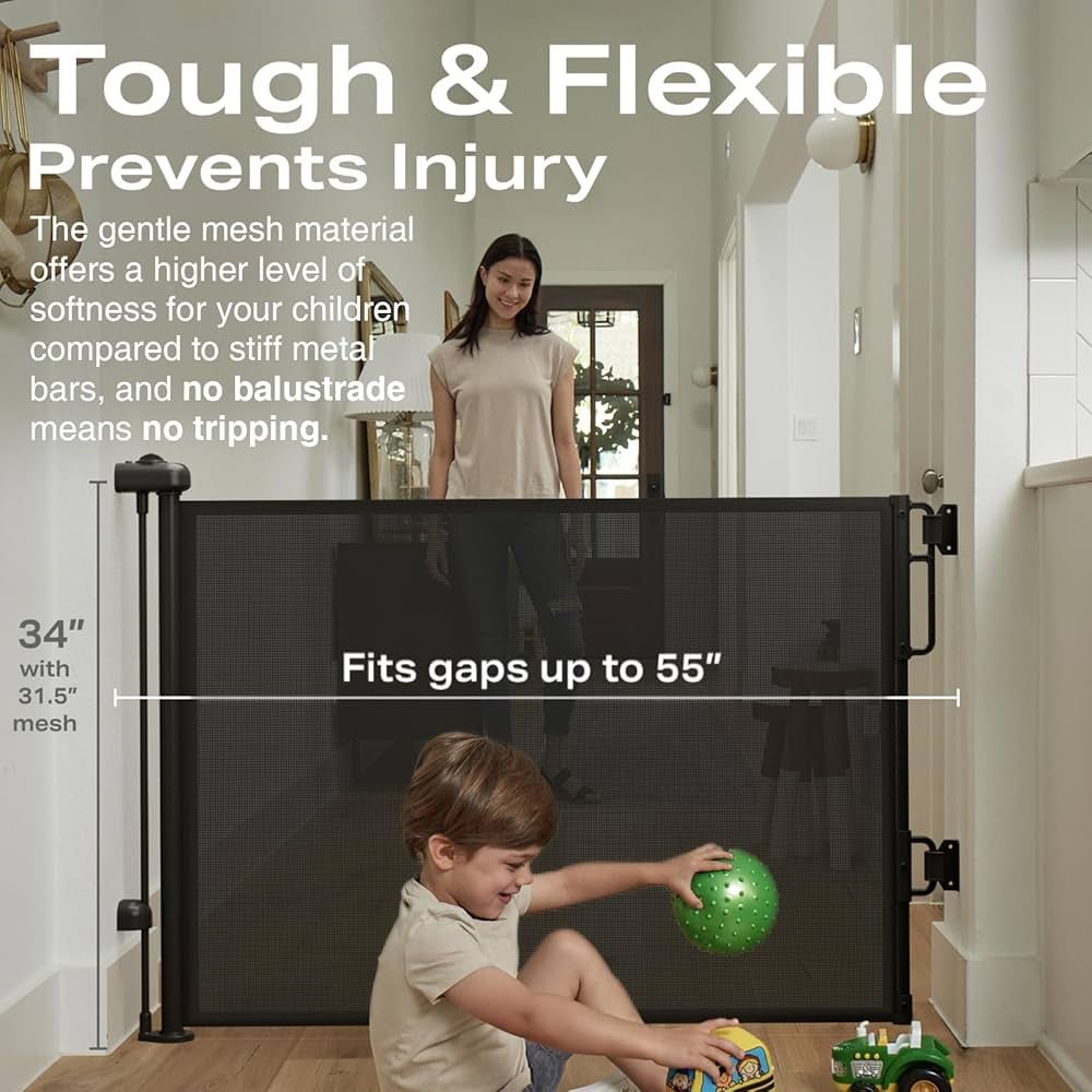 Retractable Baby Or Pet Gate Black