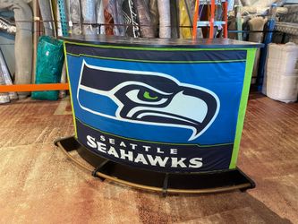 Portable Bar on Wheels with Seahawks Theme
