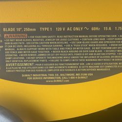 DeWalt 10” Table Saw model 746