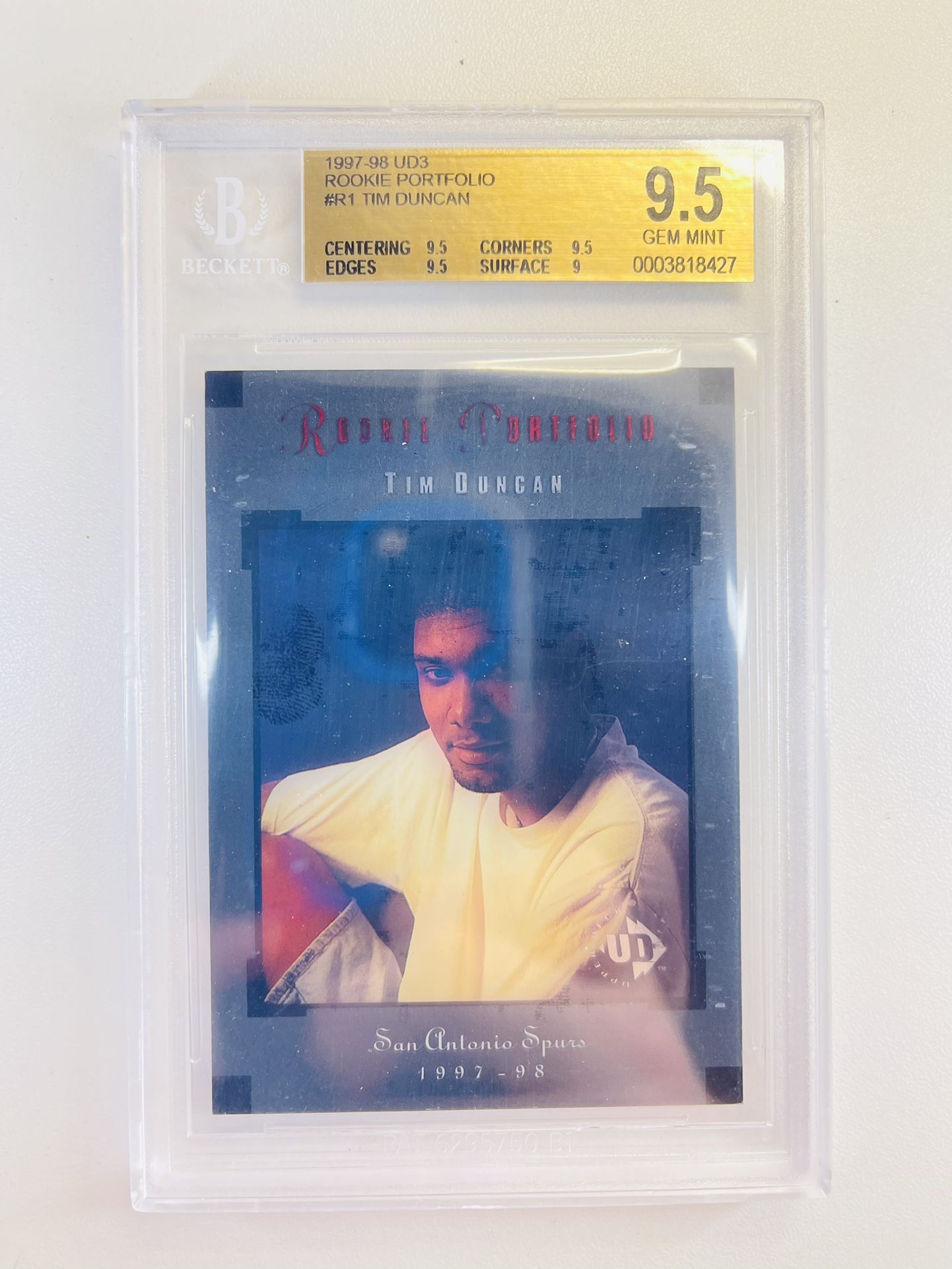 1997-98 UD3 Rookie Portfolio Tim Duncan BGS 9.5 Gem SSP RARE