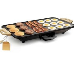 20"x12" Electric Griddle–1700W Nonstick ILAG Granite Surface, Large Flat Design, Perfect for Family Meals, Pancakes&Eggs, Fast Even Heating, Easy to C
