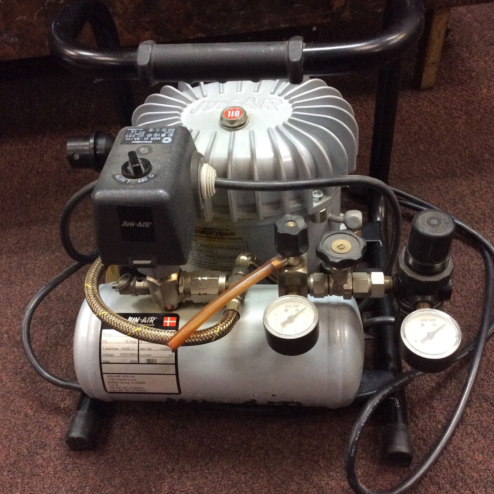 Jun Air Model 3-1.5 Small Air Compressor, Ultra Quiet for Sale in