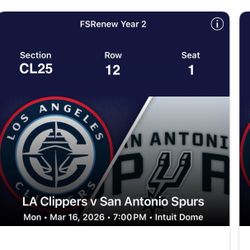 LA Clippers Vs San Antonio Spurs - Mon Mar 16