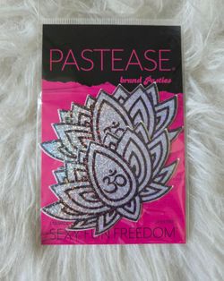 Silver Glitter Pastease Nipple Pasties feat a Lotus & Onm Design