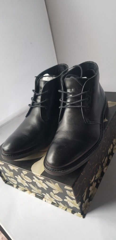 Alfani Men's Vincent Lace-up Leather Utility Boots Black 9.5 M