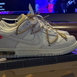 Off White x Nike Dunk Low Lot 37 Size 9M