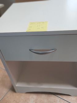 Gray Nightstand with Drawer and Open Shelf