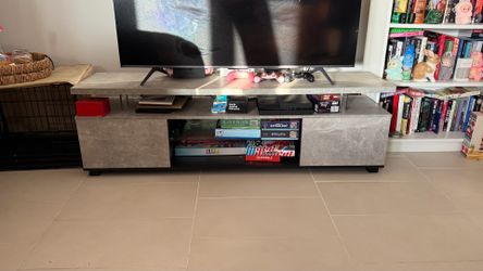 Grey Faux Marble TV standw Storage up to 78”