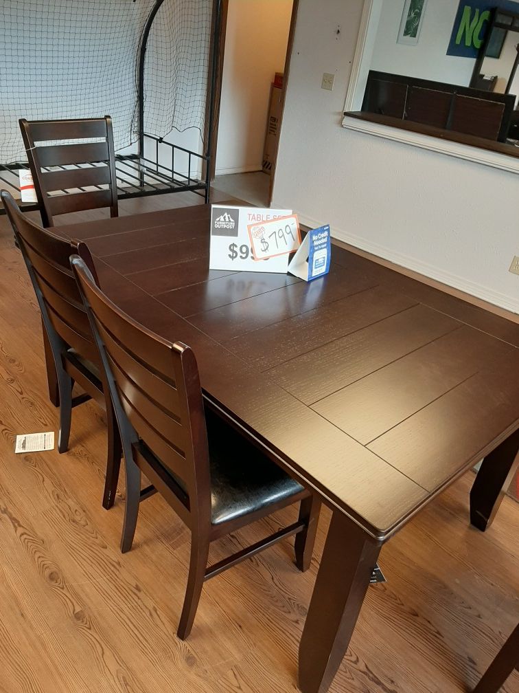 Table 6 piece $799.00...$40 dollars down lots of options
