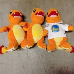 Charminder Pokemon Stuffed Animals.  3 Of Them. 
