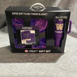 UW Throw Blanket And Tumbler Gift Set 