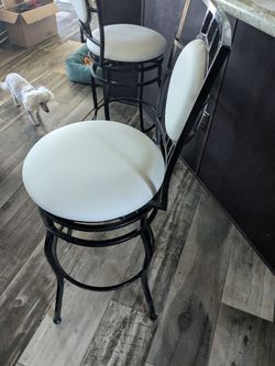 Black and white bar height bar stools