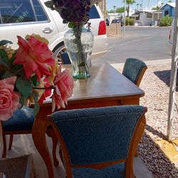 Vintage Table With Five Matching Vintage Chairs