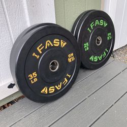 IFAST Fitness Olympic Rubber Bumper Weight Plates - 120 Lb Set