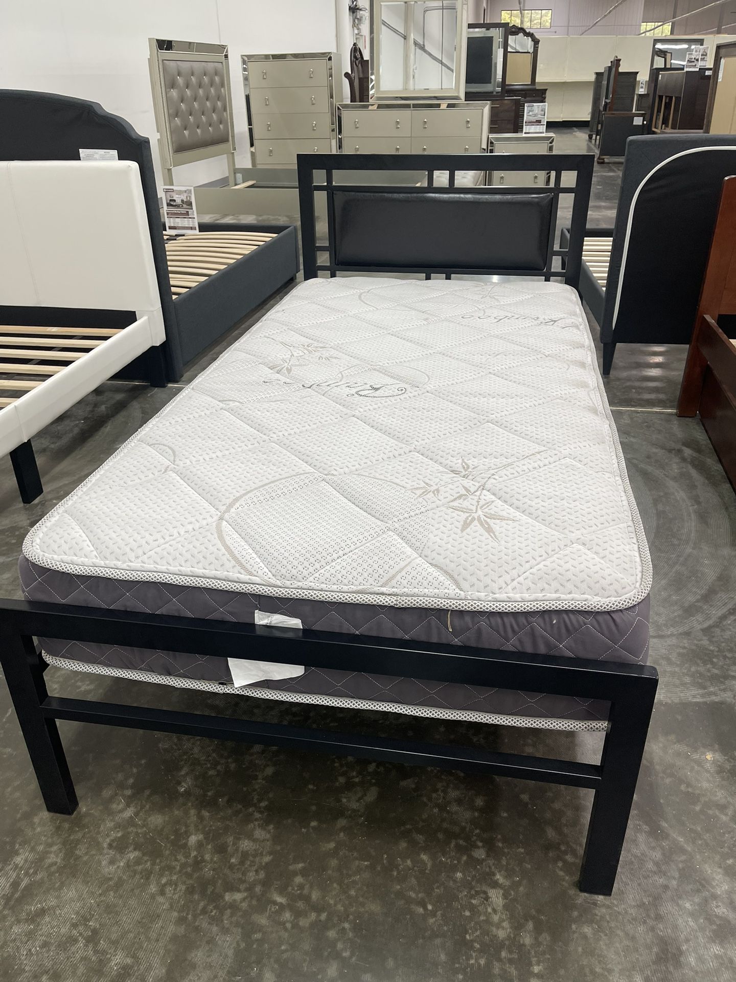 Frame Twin Size Bed And Mattress 