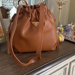 9”x8” Brown Bag Genuine Leather 