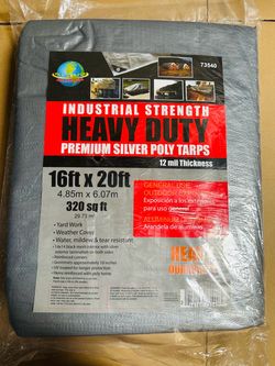 Heavy Duty Waterproof Poly Tarp 20 ft x 16 ft – Outdoor Cover