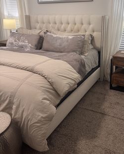 Upholstered Headboard with Bed Frame