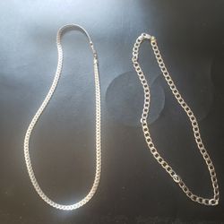 2 STERLING SILVER CHAINS (92.5)
