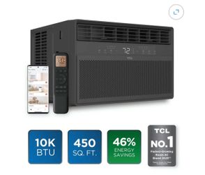 **BRAND NEW** TCL 10K BTU Smart Inverter Window-Mount AC (Black) - 450 Sq Ft, 3-in-1 Cooling, Fan & Dehumidifier, Matter Wi-Fi, Remote Control - W10WC