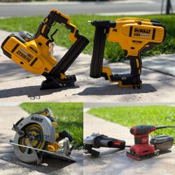 DeWalt & Milwaukee Tools - Narrow Crown, Floor Nailer, Circular Saw, Sander, Grinder