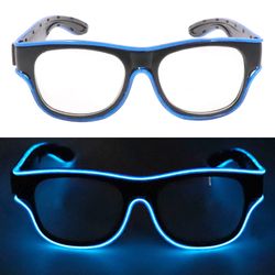 FYANER LED Glasses, Light Up Glasses, 4-Speed Adjustment Luminous Sunglasses For Cosplay, Halloween, Bar Club Party (Blue)