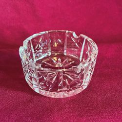 Waterford Crystal Ashtray Trinket Dish Cut Star Design Round Signed