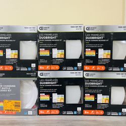 Trimless Integrated LED 6 in Round Adjustable Color Temp Canless Recessed Light for Kitchen Bathroom Livingroom, White