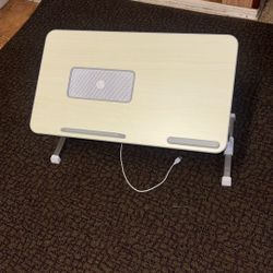 Adjustable Angle Laptop Table with Built-in USB Cooling Fan, Foldable Legs for Home, Office, Working, Gaming & Writing(Grey), Gra