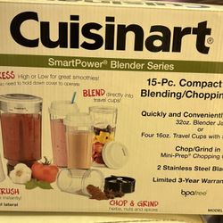 Cuisinart smart power blender 15 piece, compact portable blending chopping system