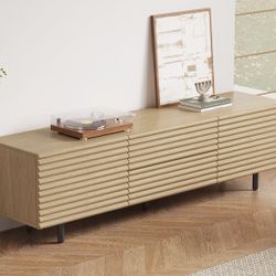 TV Stand, Wood Color TV Cabinet, Television Stand with 2 Cabinets and 2 Storage Drawers, TV Console Cabinet for Living Room, Bedroom, Home