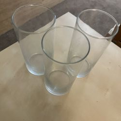 3 Glass Cylinder Vases
