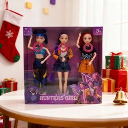 3 Pcs Set K-Pop Demon Hunter Doll With Music and Light Singing Song