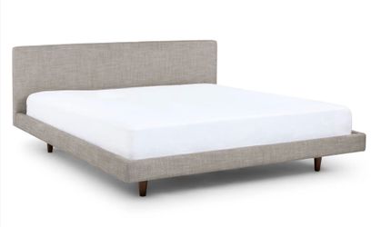 Article Furniture Tessu King Low Profile Upholstered Bed Frame – Glaze Gray | $500 | PERFECT CONDITION