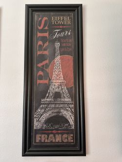 Set Of Paris/France Wooden Frame Wall Pictures
