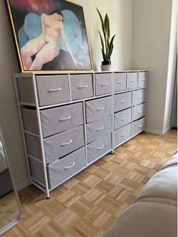 WLIVE 9-Drawer Dresser, Fabric Storage Tower for Bedroom, Hallway, Entryway, Closet, Tall Chest Organizer Unit with Fabric Bins, Steel Frame, Wood Top