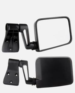 For 1(contact info removed) Jeep Wrangler Black Manual Passenger Driver Side View Mirrors Pair