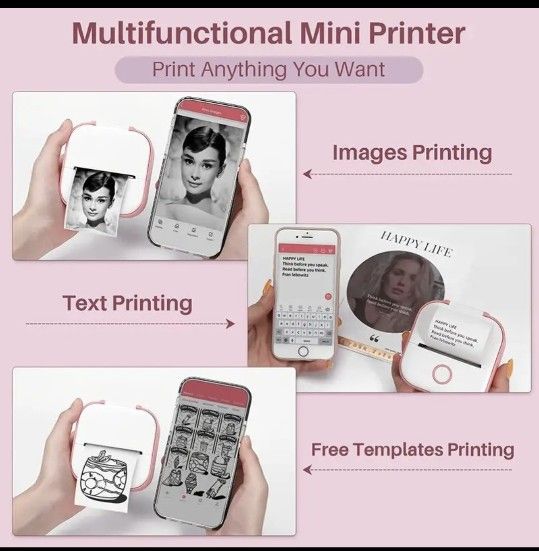 Mini Sticker Printer T02: Thermal Portable Pocket Printer