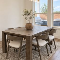 RH Reclaimed Oak Dining Table 4 Chairs And Bench Seat