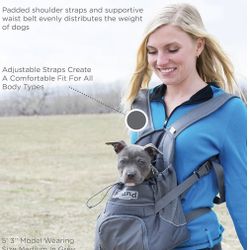 Outward Hound PoochPouch Dog Front Carrier, Medium, Grey