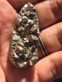 Pyrite round teardrop natural matrix