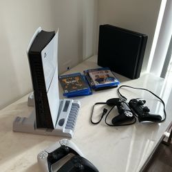 PS4 + 2 Controllers + Ps5 +2 Controllers And 6 Games 