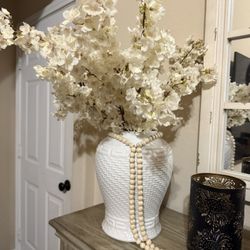 Ginger Jar With faux cherry Blossoms