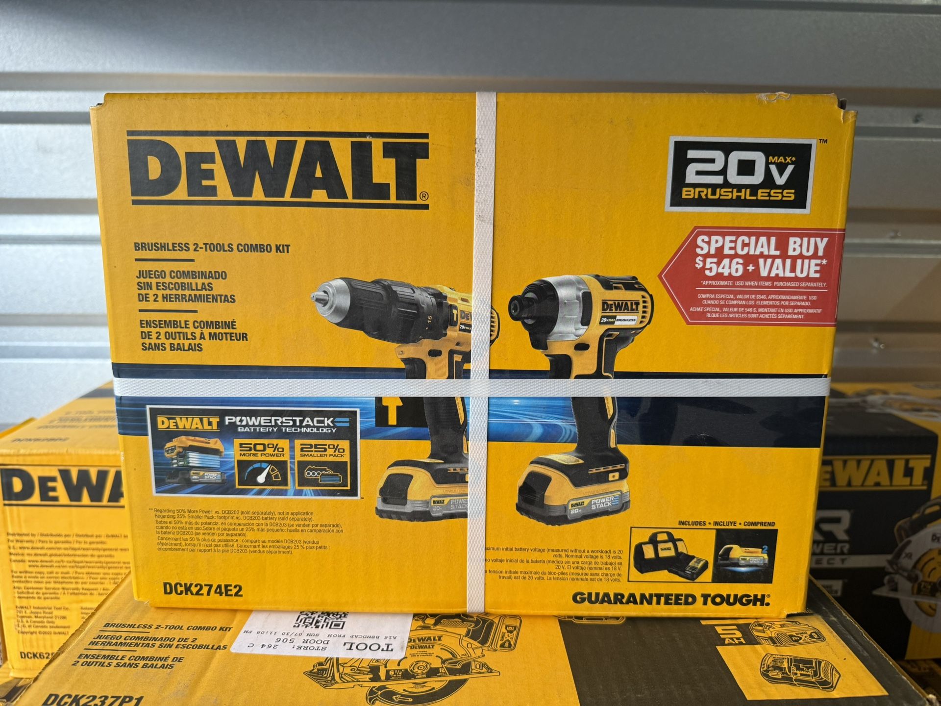 DEWALT 20V MAX POWERSTACK 2-Tool Combo Kit with 2 Batteries, Charger and Tool Bag