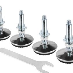 4 Set M8 Leveling Feet with 4-Pronged T Nut, Adjustable Leg Levelers Heavy Duty Furniture Levelers