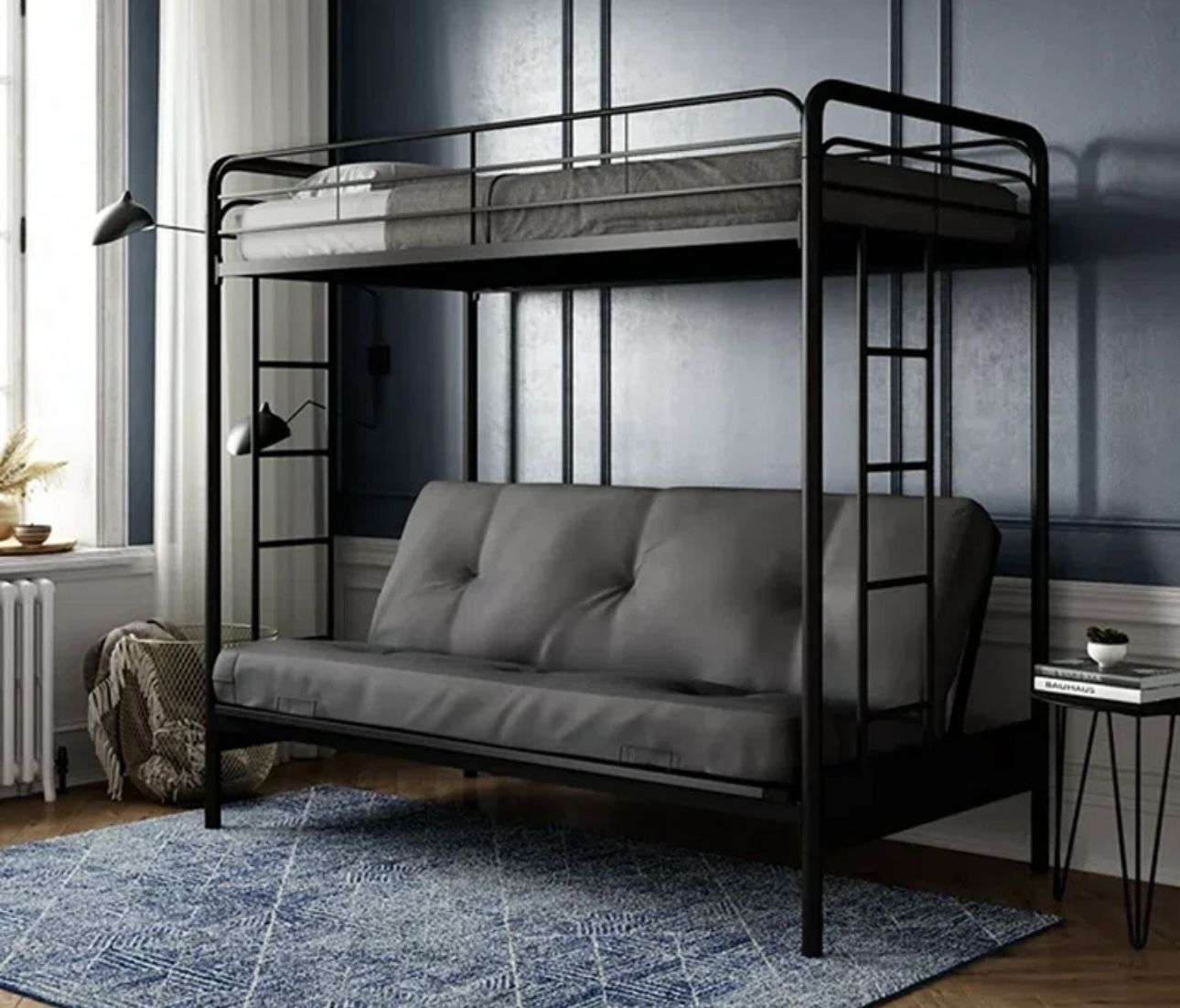 Bunk Bed With Folding Couch To Turn Into Bed