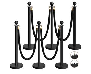 (6) Black Stanchion Post for Sale NOT rent.